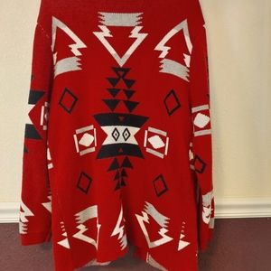 Red Aztec Cardigan